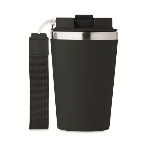Obrázky: Černý termohrnek z rec. oceli 350 ml s poutkem, Obrázek 5