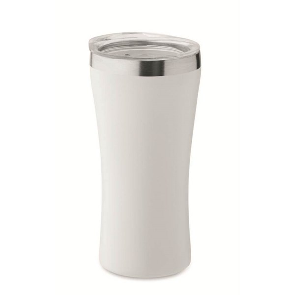 Obrázky: Malý termohrnek z rec. nerezu 160 ml, bílý