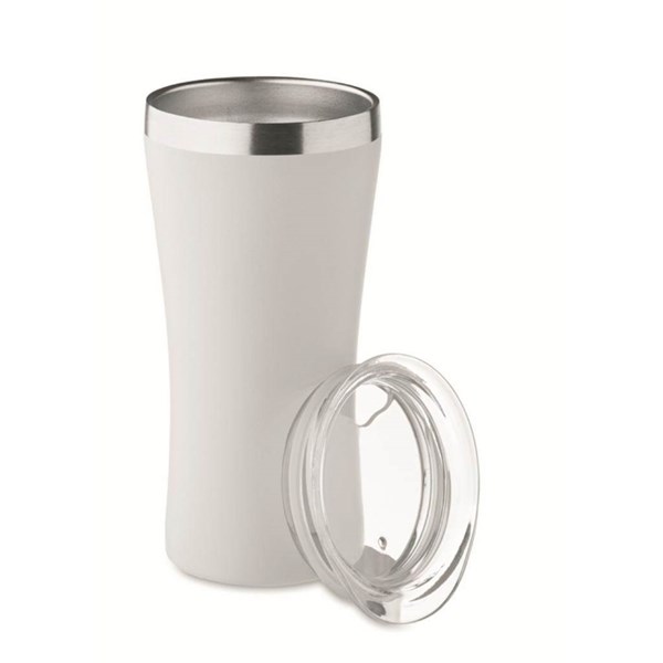 Obrázky: Malý termohrnek z rec. nerezu 160 ml, bílý, Obrázek 2