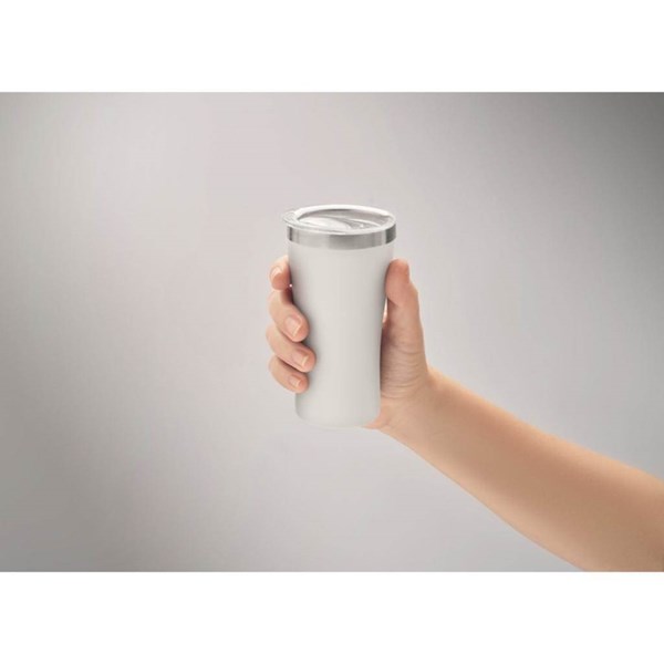 Obrázky: Malý termohrnek z rec. nerezu 160 ml, bílý, Obrázek 5