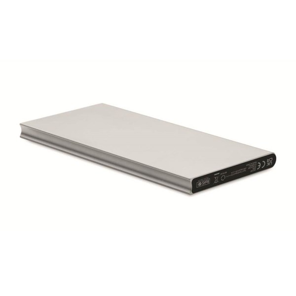 Obrázky: Mat. stříbrná powerbanka 8000 mAh z recykl. hliníku, Obrázek 2