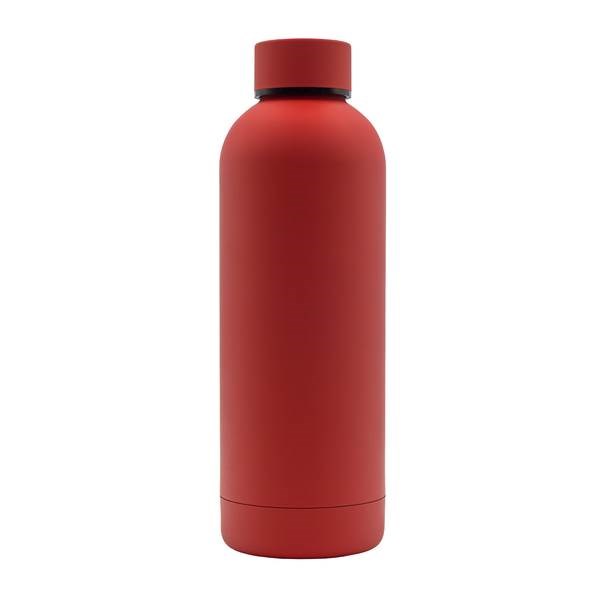 Obrázky: Červená nerez. termoska 500 ml s pogum.povrchem, Obrázek 2