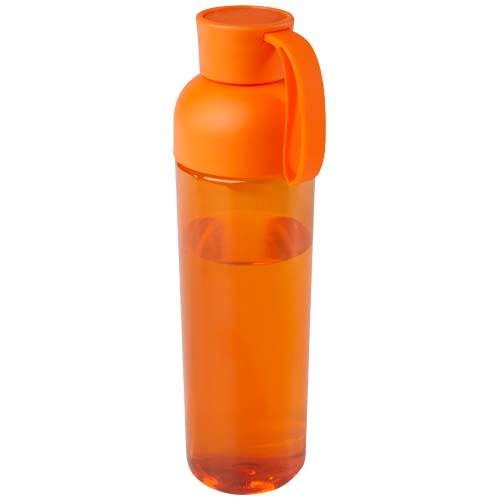 Obrázky: Oranžová 600ml RPET láhev na vodu. silik. poutko