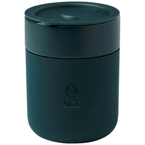 Obrázky: Keramický hrnek 330ml, silik obal, víčko, zelená, Obrázek 4