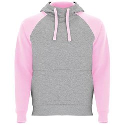 Obrázky: Unisex mikina s kapucí Badet 280 šedá/sv.růžová 3XL