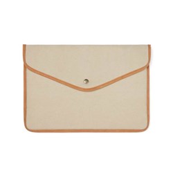 Obrázky: Plátěný polstrovaný obal na 16" notebook, béžová