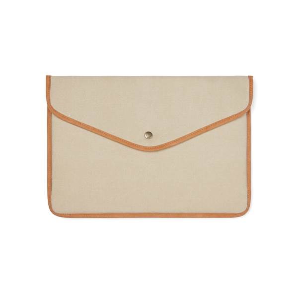 Obrázky: Plátěný polstrovaný obal na 14" notebook, béžová
