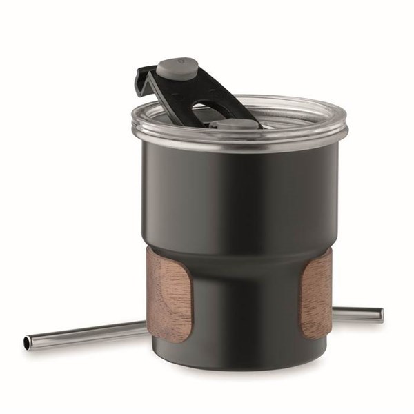 Obrázky: Jednostěnný pohárek 260 ml z rec.nerezu, černý, Obrázek 2
