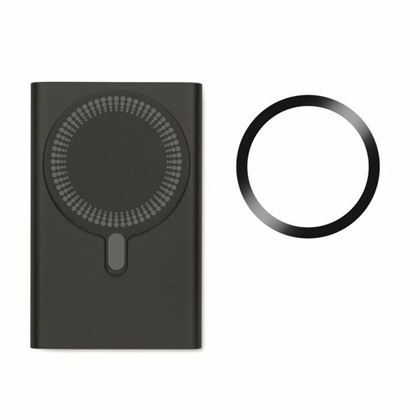 Obrázky: Powerbanka 5000 mAh s bezdrát.magnet.nabíj., černá, Obrázek 8