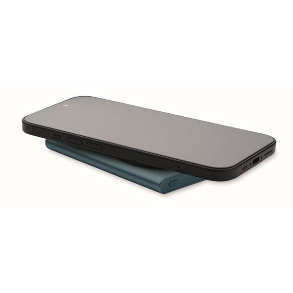 Obrázky: Powerbanka 5000 mAh s bezdrát.magnet.nabíj., modrá, Obrázek 2