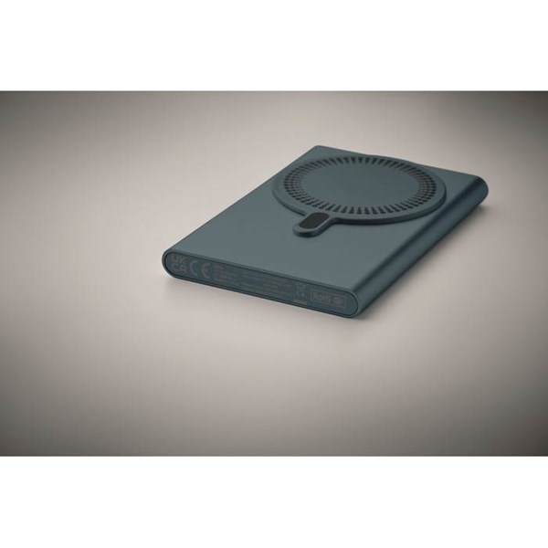 Obrázky: Powerbanka 5000 mAh s bezdrát.magnet.nabíj., modrá, Obrázek 3