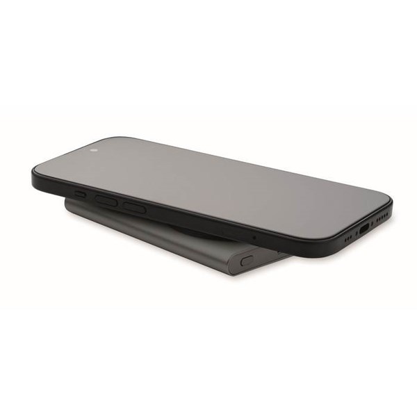 Obrázky: Powerbanka 5000 mAh s bezdrát.magnet.nab.,titanová, Obrázek 2