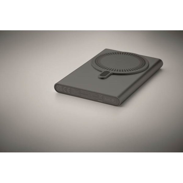 Obrázky: Powerbanka 5000 mAh s bezdrát.magnet.nab.,titanová, Obrázek 3