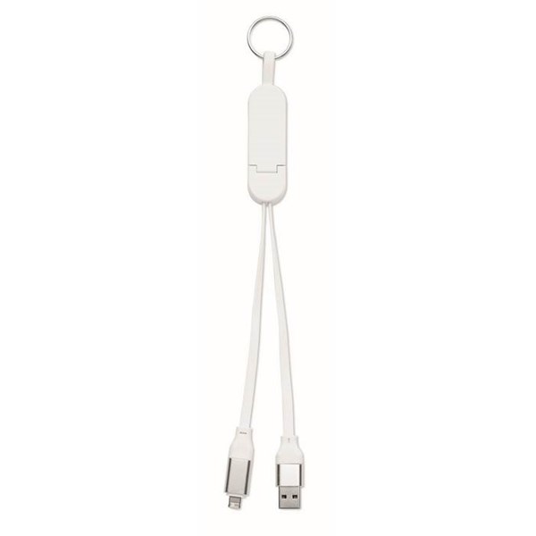 Obrázky: Přívěsek na klíče/stojan a nabíj. kabel 60W, bílý, Obrázek 4