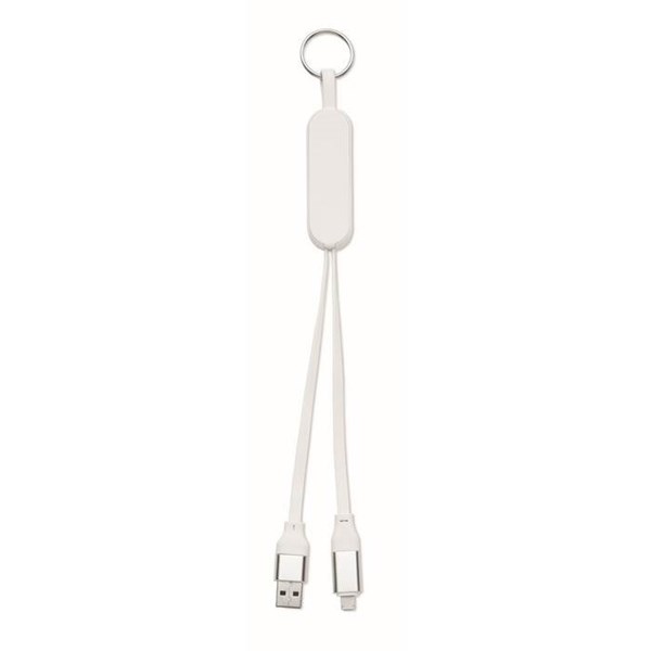Obrázky: Přívěsek na klíče/stojan a nabíj. kabel 60W, bílý, Obrázek 5