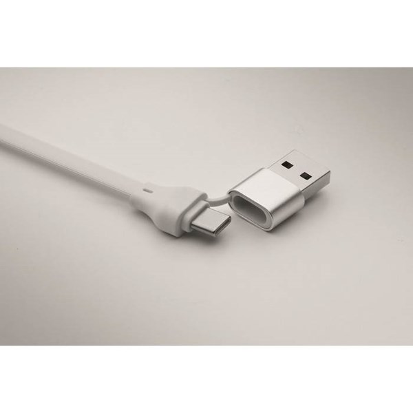 Obrázky: Přívěsek na klíče/stojan a nabíj. kabel 60W, bílý, Obrázek 7