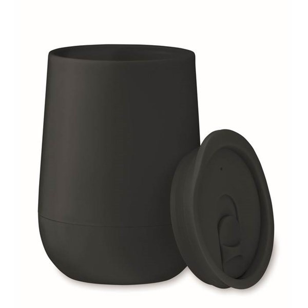 Obrázky: Dvoustěnný pohárek 300 ml z PP, černý, Obrázek 2