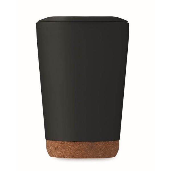 Obrázky: Dvoustěnný pohárek 300 ml s korkovým dnem, černý, Obrázek 4