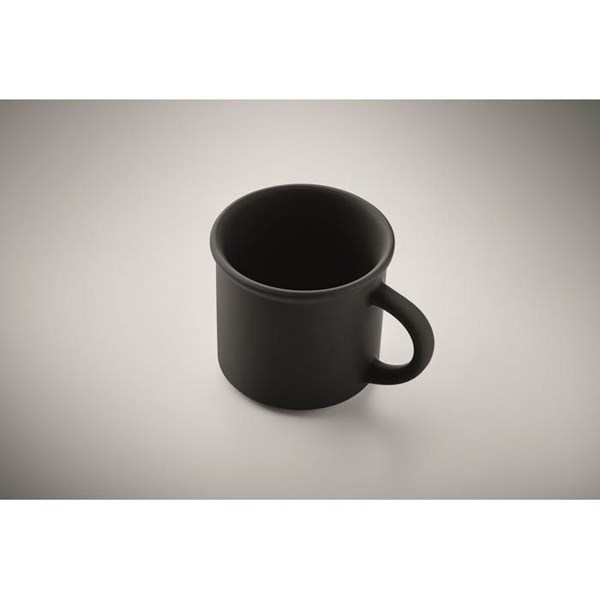 Obrázky: Matný keramický hrnek 300 ml s ouškem, černý, Obrázek 2