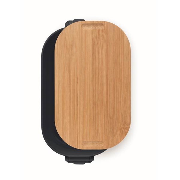 Obrázky: Oběd.krabička z PP 700 ml s bambus.víkem,nám.modrá, Obrázek 4