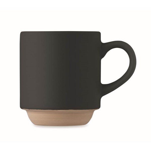 Obrázky: Keramický stohovatelný hrnek s uchem 170ml, černý, Obrázek 3