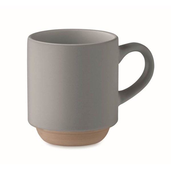 Obrázky: Keramický stohovatelný hrnek s uchem 170ml, šedý