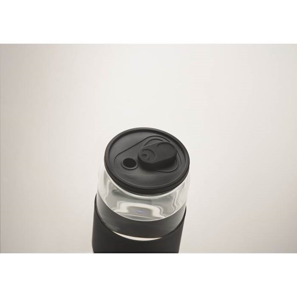 Obrázky: Borosilikát. sklenice 550ml, brčko, černé víčko, Obrázek 6