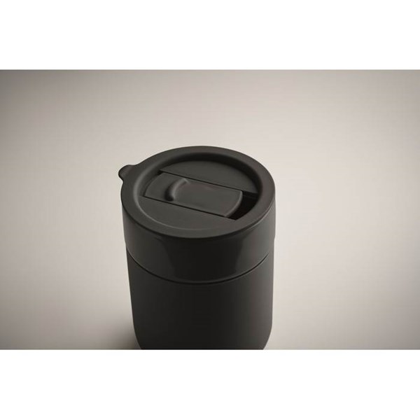 Obrázky: Keram. pohárek 330 ml s odním. návlek, černá, Obrázek 3