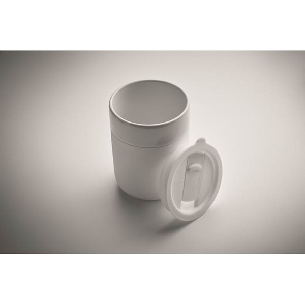 Obrázky: Keram. pohárek 330 ml s odním. návlek, bílá, Obrázek 4