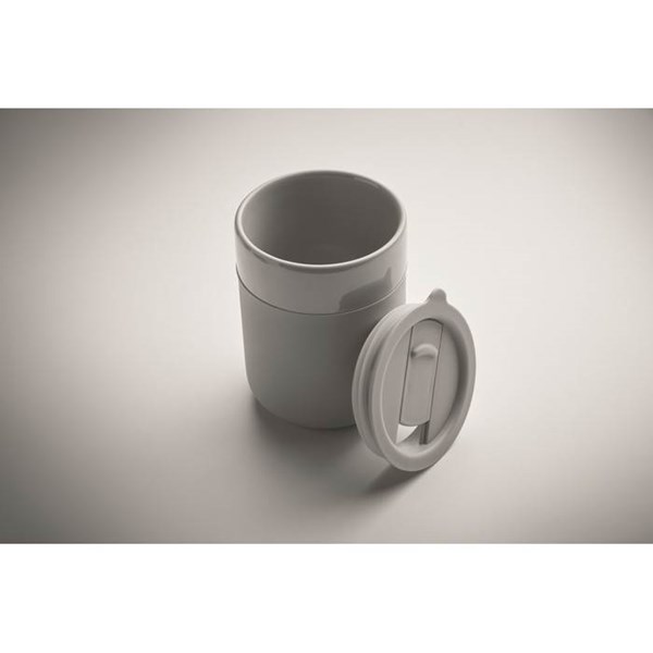 Obrázky: Keram. pohárek 330 ml s odním. návlek, šedá, Obrázek 4