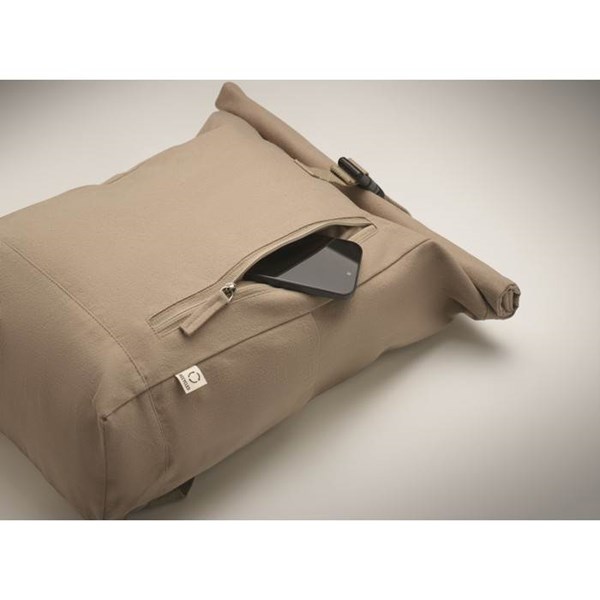 Obrázky: Khaki rolovací batoh 390g, suchý zip a kapsa, Obrázek 6