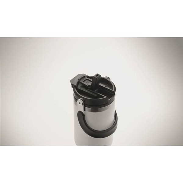 Obrázky: Bílý dvoustěnný hrnek 850 ml s vnitřním brčkem, Obrázek 5