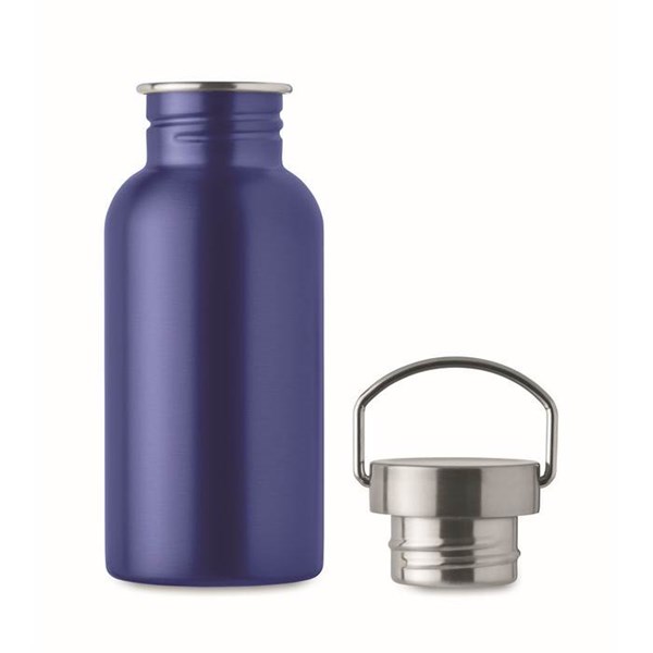 Obrázky: Jednostěnná recykl. nerez láhev 500ml, stř. modrá, Obrázek 3