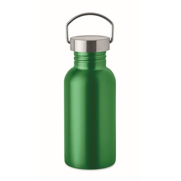 Obrázky: Jednostěnná recykl. nerez láhev 500ml, zelená