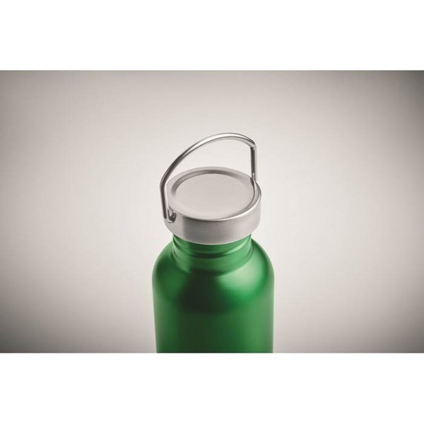 Obrázky: Jednostěnná recykl. nerez láhev 500ml, zelená, Obrázek 2