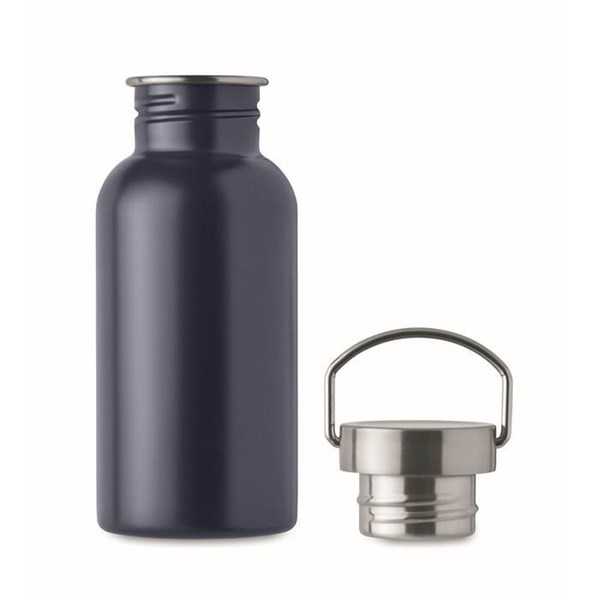 Obrázky: Jednostěnná recykl. nerez láhev 500ml, tm. modrá, Obrázek 4