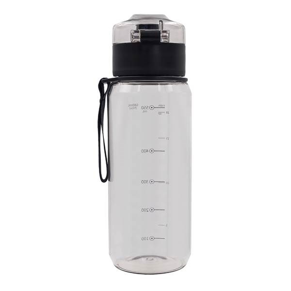 Obrázky: Láhev z trit. 680 ml s ukaz. pitného režimu, černá, Obrázek 3