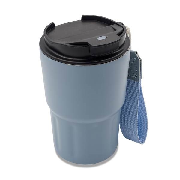 Obrázky: Nerezový termohrnek 330 ml s poutkem, modrý, Obrázek 2