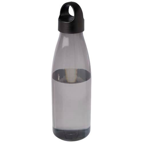 Obrázky: Láhev na vodu z recykl. plastu 800 ml, černá