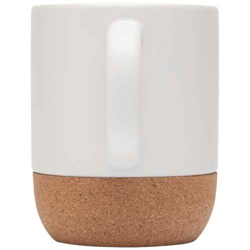 Obrázky: Matný keram. hrnek 300 ml s korkem, bílá, Obrázek 2