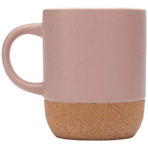Obrázky: Matný keram. hrnek 300 ml s korkem, růžová, Obrázek 7