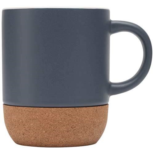 Obrázky: Matný keram. hrnek 300 ml s korkem, tm. modrá, Obrázek 6