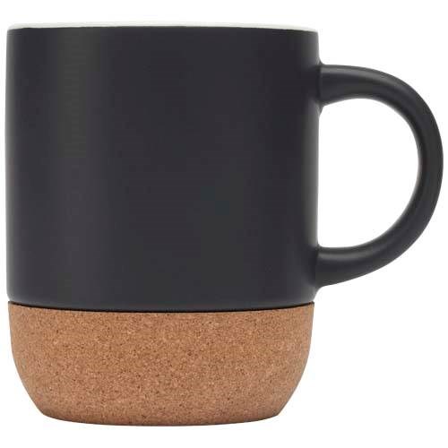 Obrázky: Matný keram. hrnek 300 ml s korkem, černá, Obrázek 6