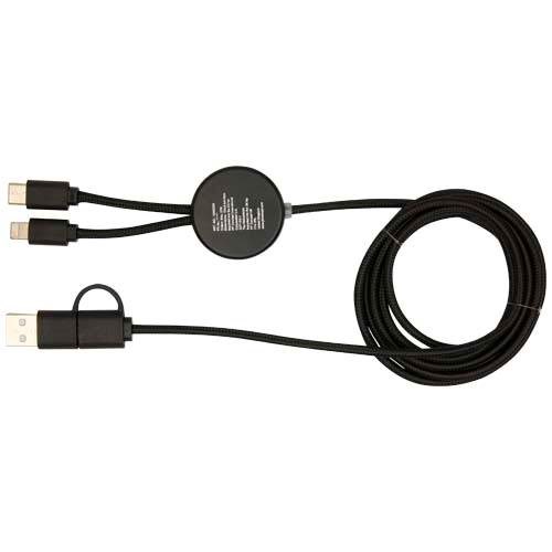 Obrázky: Černý rychlonabíjecí 27W kabel 5v1, 150 cm, bambus, Obrázek 2