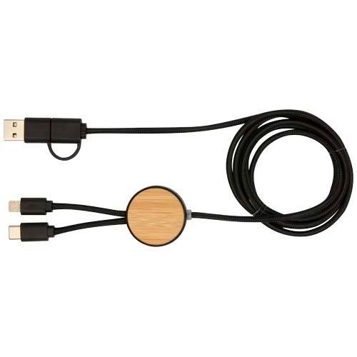 Obrázky: Černý rychlonabíjecí 27W kabel 5v1, 150 cm, bambus, Obrázek 7