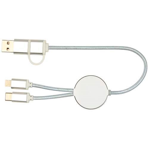 Obrázky: Stříbrný rychlonabíjecí 27W kabel 5v1 30 cm,hliník, Obrázek 2