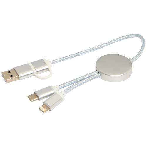 Obrázky: Stříbrný rychlonabíjecí 27W kabel 5v1 30 cm,hliník, Obrázek 3