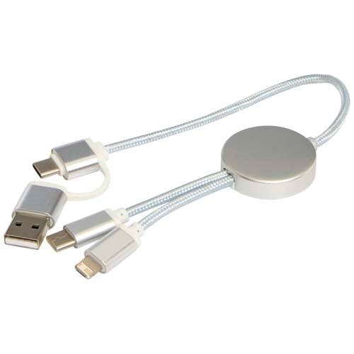 Obrázky: Stříbrný rychlonabíjecí 27W kabel 5v1 30 cm,hliník, Obrázek 4