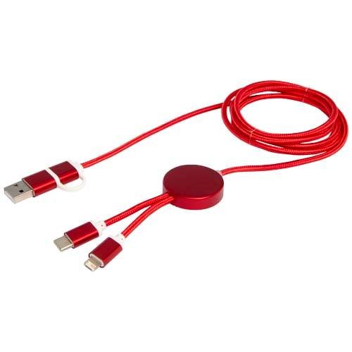 Obrázky: Červený rychlonabíjecí 27W kabel 5v1 150 cm,hliník, Obrázek 3