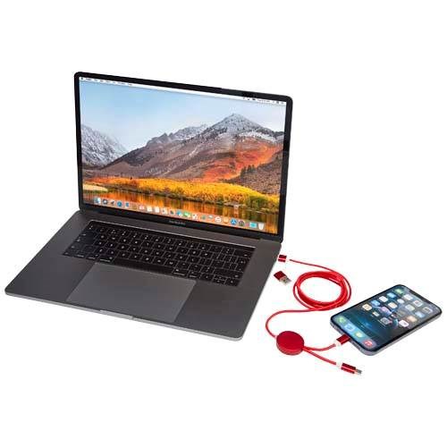 Obrázky: Červený rychlonabíjecí 27W kabel 5v1 150 cm,hliník, Obrázek 5